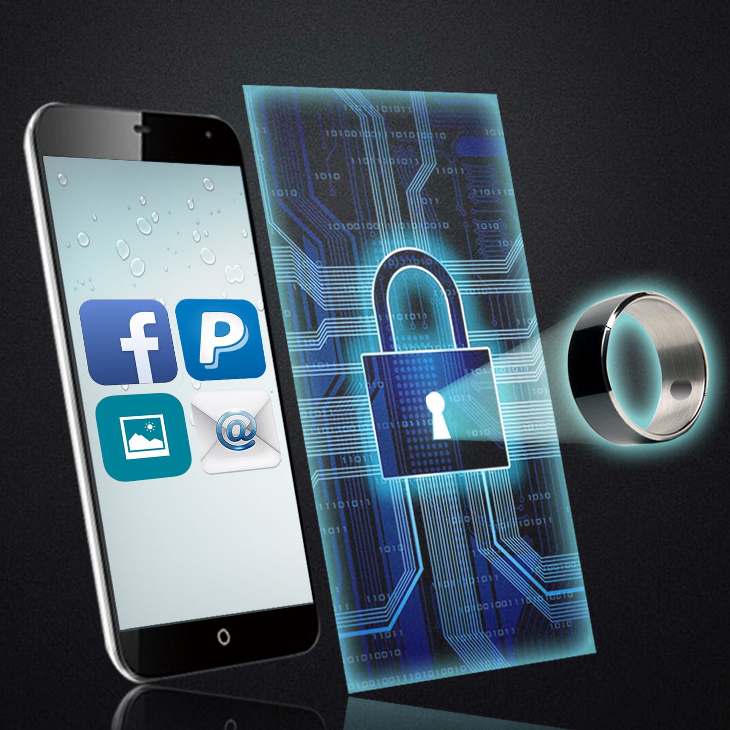 Titanium Smart NFC Ring - Contactless Share & Access Control