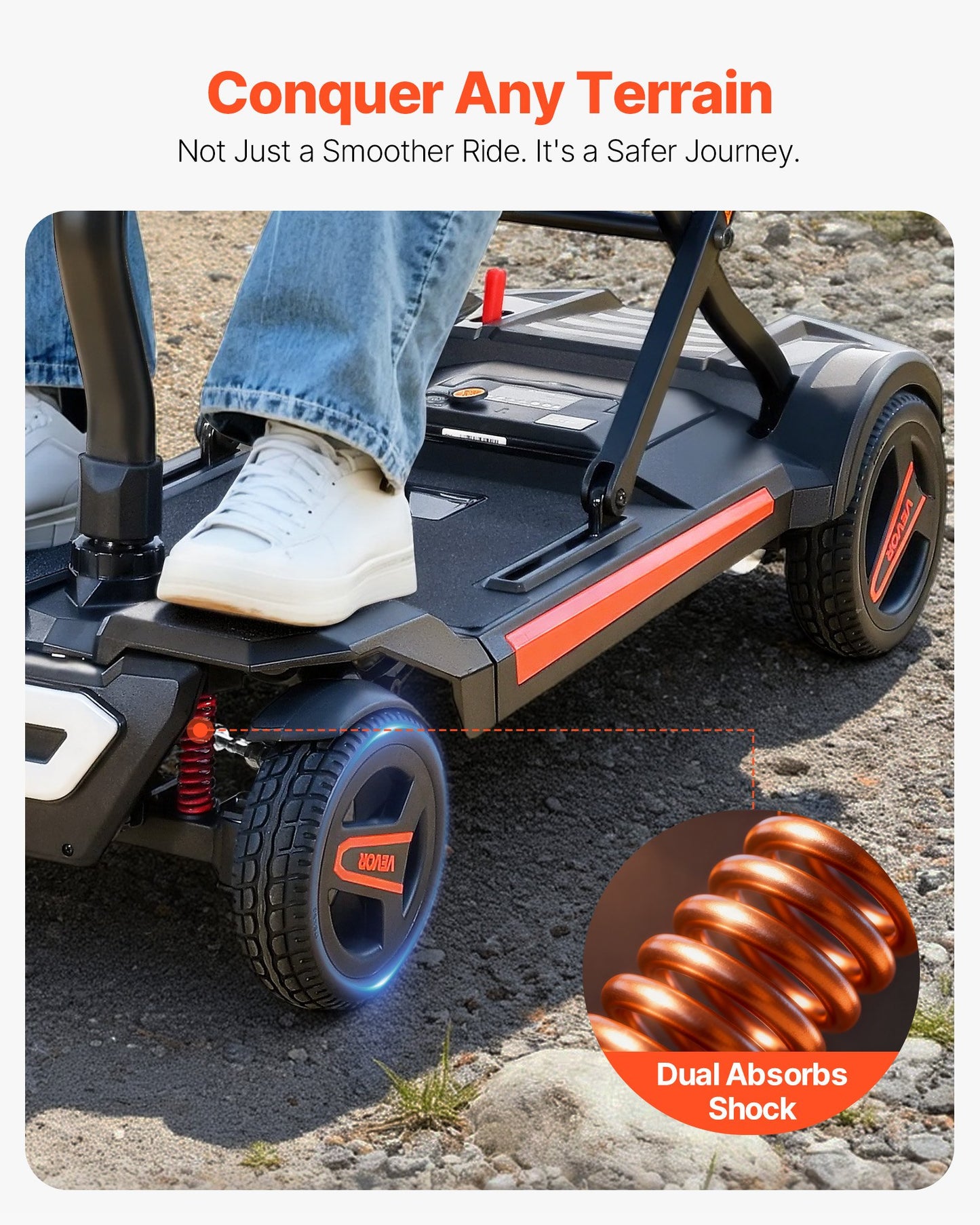 Wheel Automatic Folding Mobility Scooter - All-Terrain with NFC Keys & Remote Control